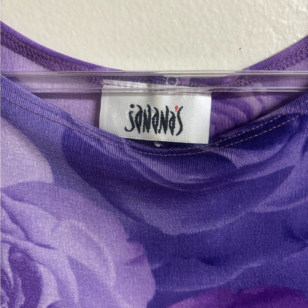 Elegant Purple Floral‎ Dress - Picture 4 of 6